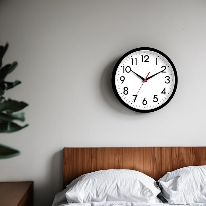 DAXSMY Wall Clock Analog 10 Inch Silent Non Ticking Battery Operated Modern - Image 7