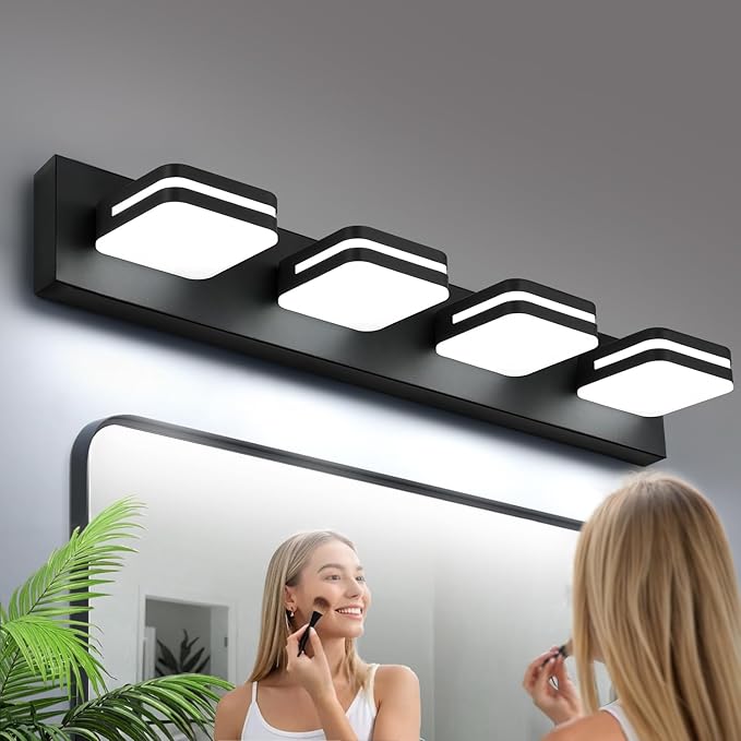 360° Rotate LED Bathroom Vanity Light Fixtures, 1600LM Acrylic Matte Black by Torondo