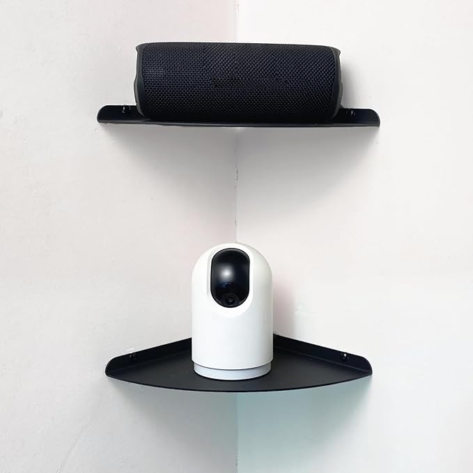 Small Floating Corner Shelves Metal Corner Wall Mounted Shelf Curved Corner - Image 5