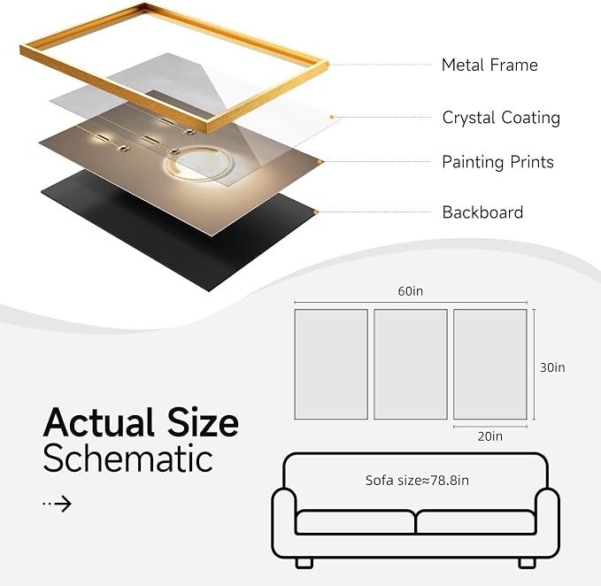 Framed Modern Luxury Gold Wall Art - Image 6