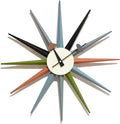 Mid Century Modern Wall Clock Large Silent Non Ticking 18 inch Solid Wood Retro by MOLEIHAO