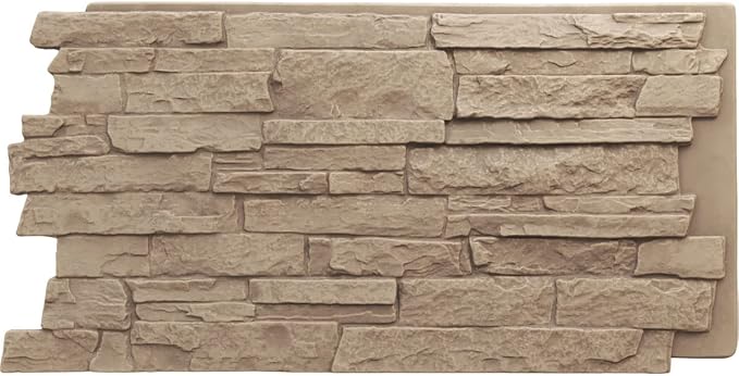 EverStone Acadia Ledge Faux Stone Panel, Valley Spring Color by EkenaMillwork