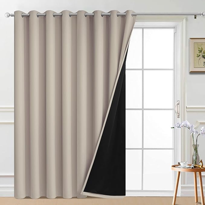 Yakamok Total Blackout Extra Wide Patio Sliding Door Curtains, Grommet Thermal by Yakamok