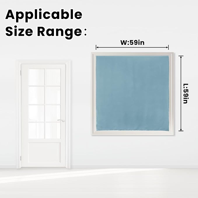 Self Adhesive Curtains, Use for Bedroom, Lake Blue, 1 Panel - Image 7