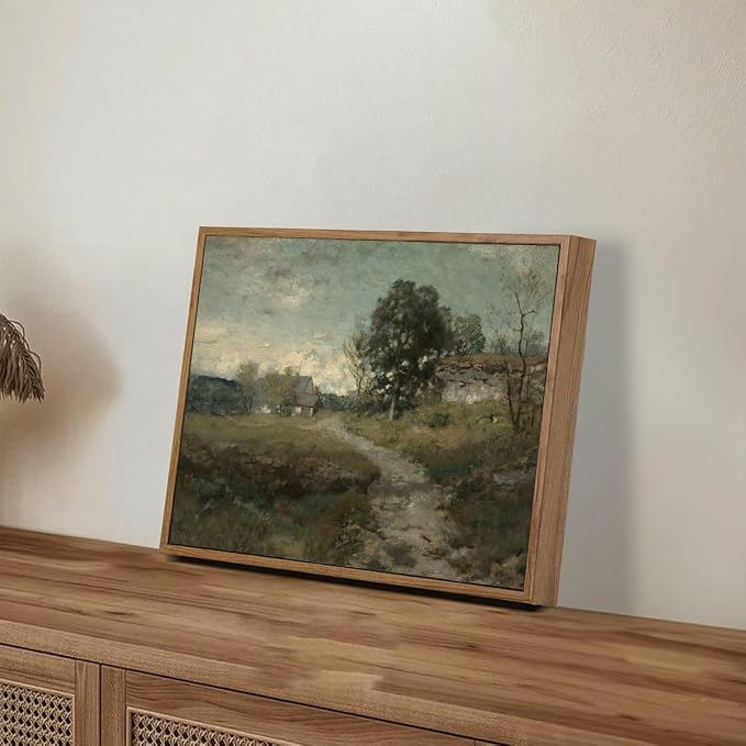 OIQArtOIQ Framed Vintage Landscape Wall Art French Country Cottage Natural - Image 6