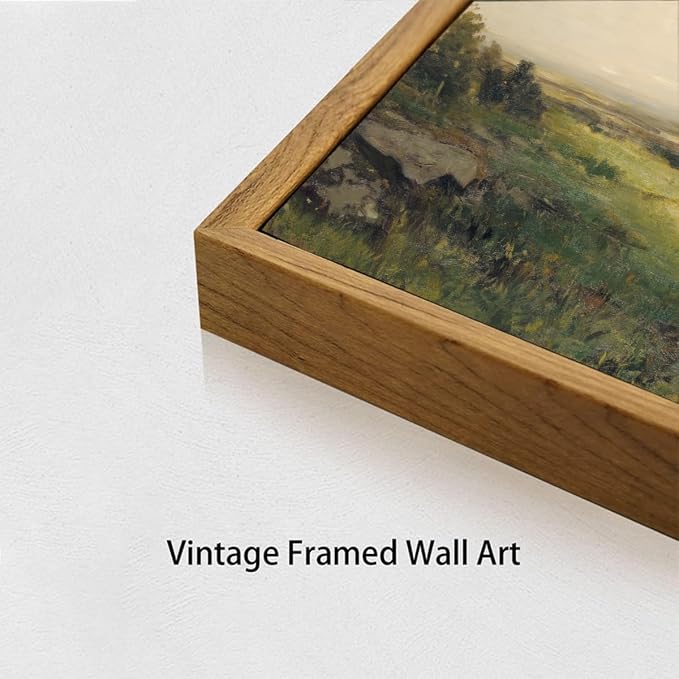 OIQArtOIQ Framed Vintage Landscape Wall Art Lake Natural Scenery Oil Painting - Image 5