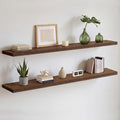 Homeforia Classic Walnut 60 inch Floating Shelf, High End Solid Real Wood Small by Homeforia