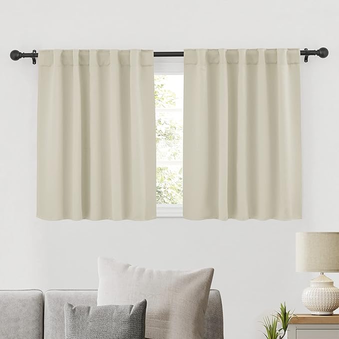RYB HOME Room Darkening Curtains 2 Panels Set, Energy Efficient Privacy Drapes by RYBHOME