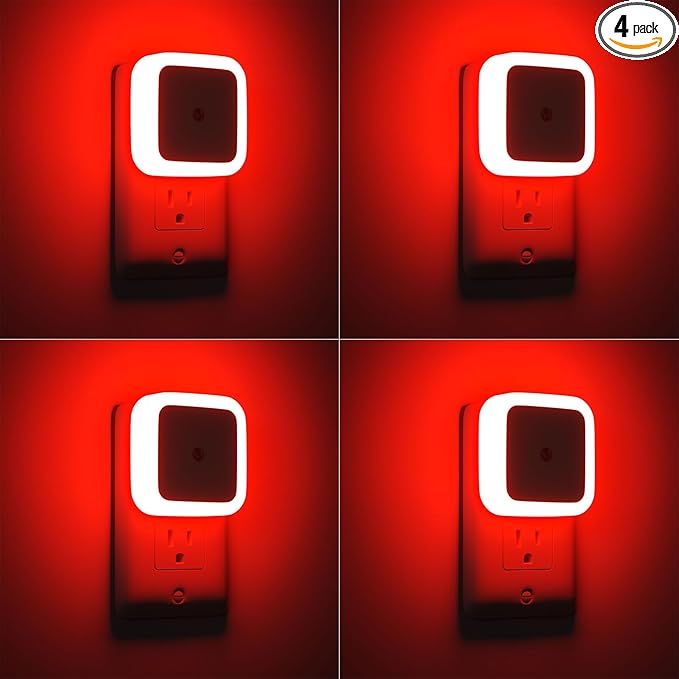 Sujeet Red Night Light, Night Lights Plug into Wall 4-Pack, Nightlight Plug in by Sujeet