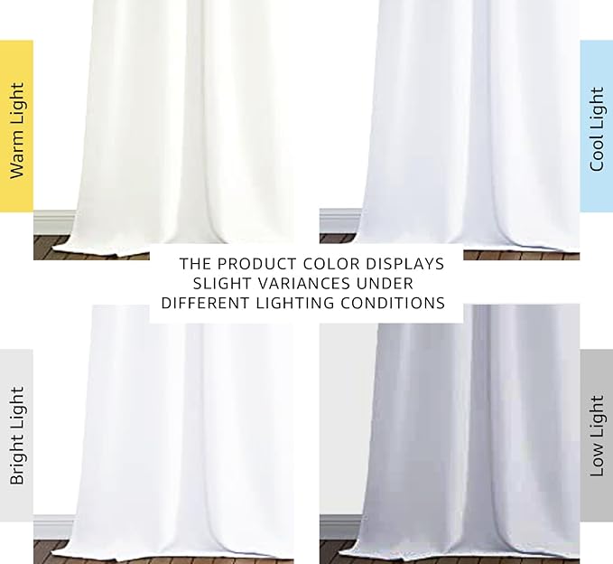 NICETOWN White Blackout Curtains 90 inches Long, Full Light Blocking Drapes - Image 3