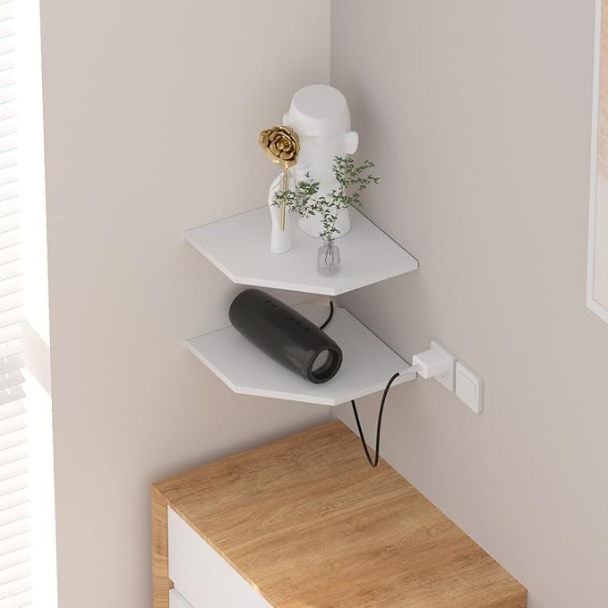 JJL Corner Shelf, 12 Inch Corner Shelf Wall Mounted - Image 2