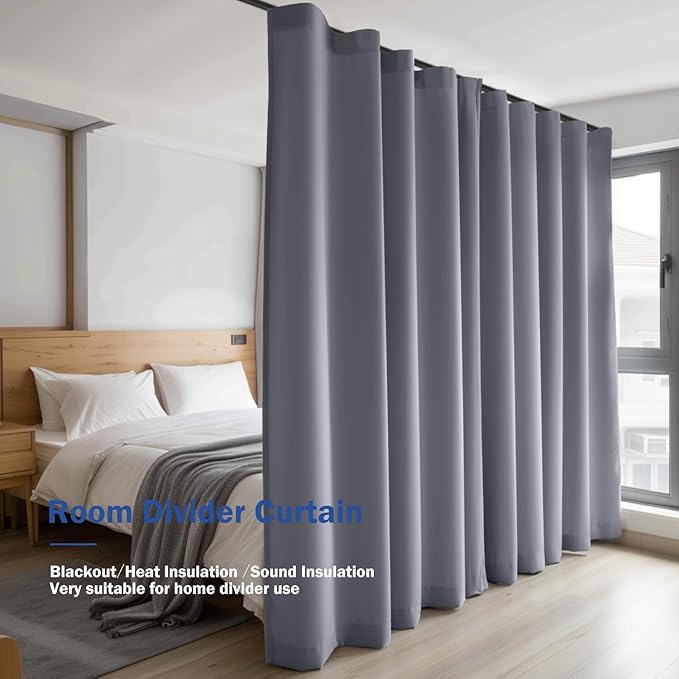 Room Divider Blackout Curtain Track Curtains Wall Dividers Panels Screen - Image 7