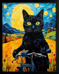 Hamduker Van Gogh Wall Art Cat Poster Starry Night Funny Bathroom Vintage Wall by Unknown