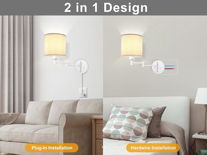 GOODATE Plug in Wall Sconces - Image 7