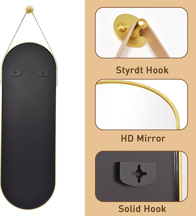 Full Length Mirror, Oval Wall Mounted Mirror, Wall Mirrors Full Length - Image 5