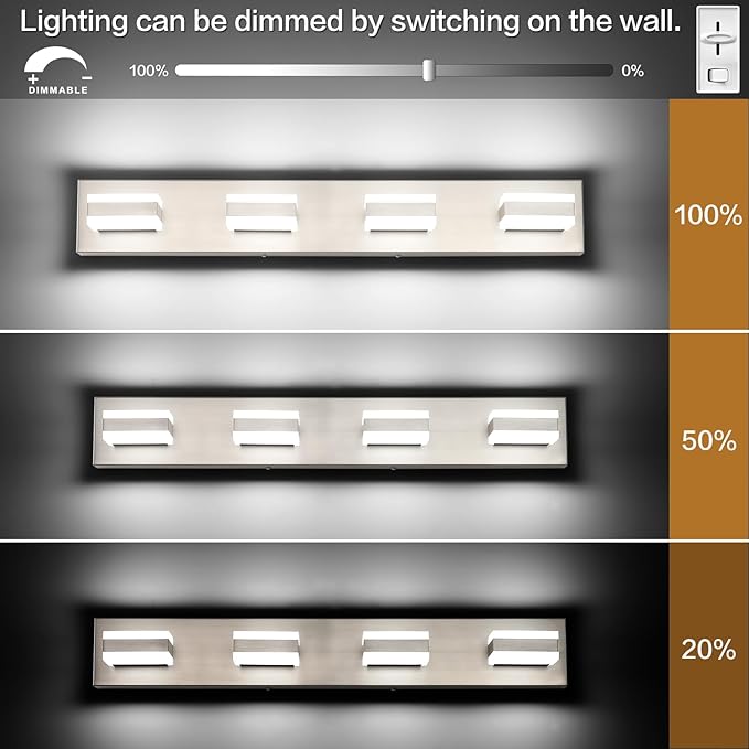 SOLFART Bathroom Vanity Lights Brushed Nickel Light Fixtures - Image 2