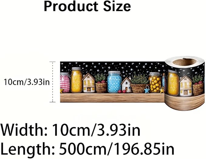 Mason Jar Wallpaper Border 196x4 Inch Removable Wall Border Peel and Stick - Image 9
