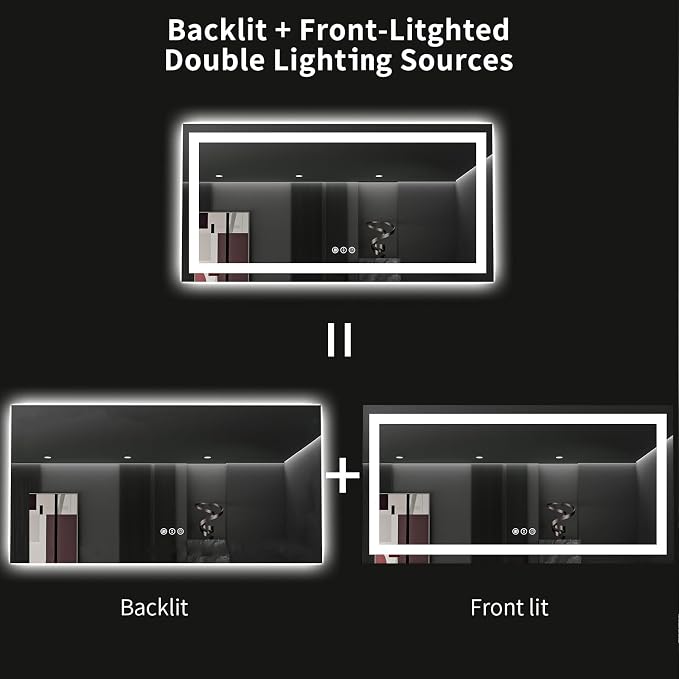 LOAAO 60X36 LED Bathroom Mirror - Image 6