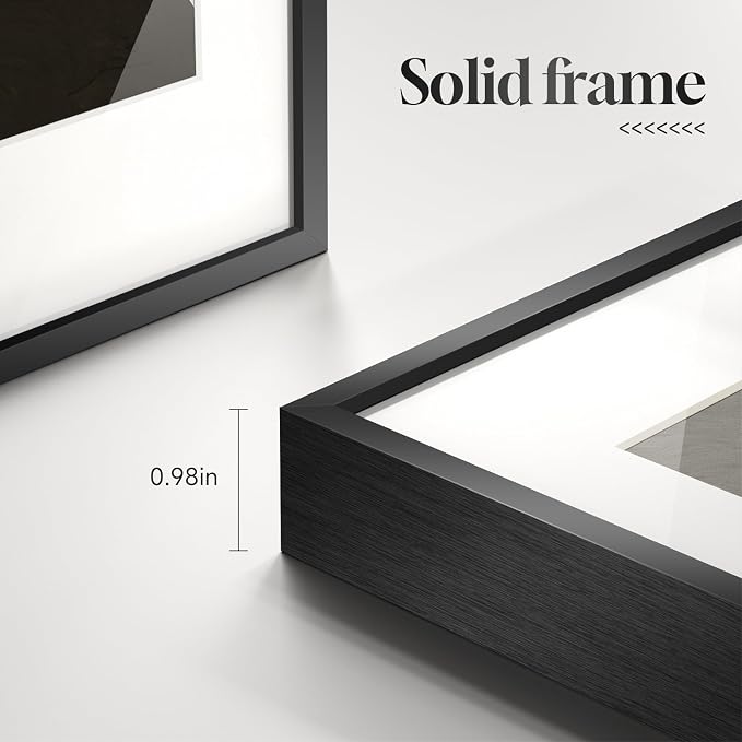 Framed Black and White Abstract Wall Art - Image 7