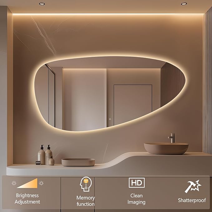 Led Full Body Mirror, Frameless Hanging Dressing Mirrors - Image 4