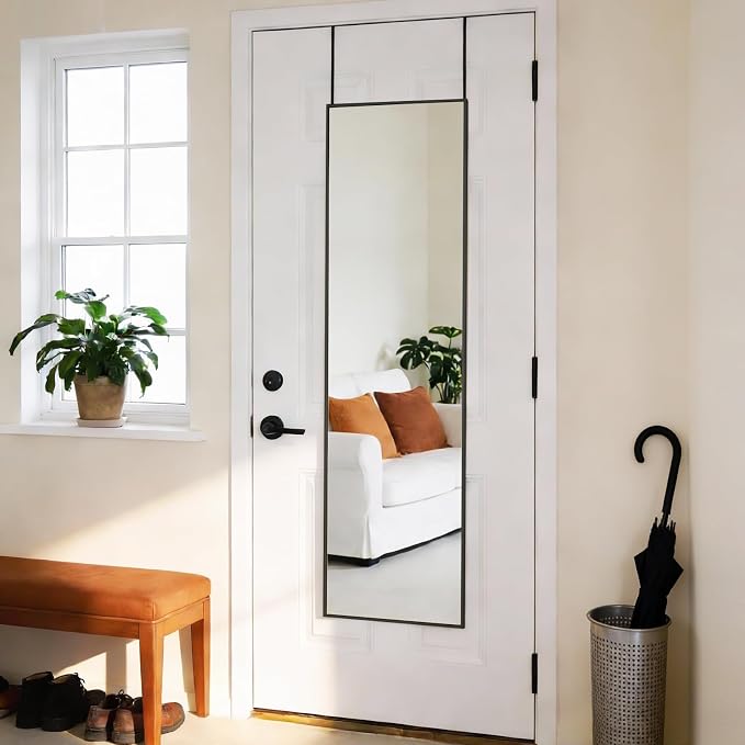 DUMOS 47x14 Full Length Mirror Over the Door, Wall Mounted Full Body Mirror - Image 6