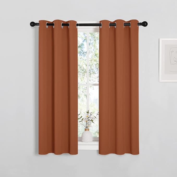 NICETOWN Burnt Orange Window Curtains Blackout Drapes, Thermal Insulated Solid by NICETOWN