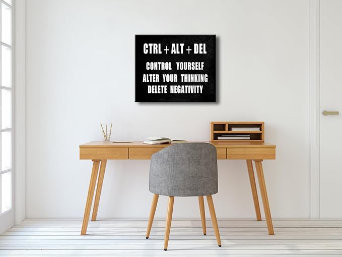 Pyradecor Motivational CTRL+ALT+DEL Classroom Positive Quotes Inspirational - Image 5