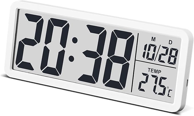JoFomp LCD Digital Wall Clocks Battery Operated, 8.5" Modern Wall Clocks by JoFomp
