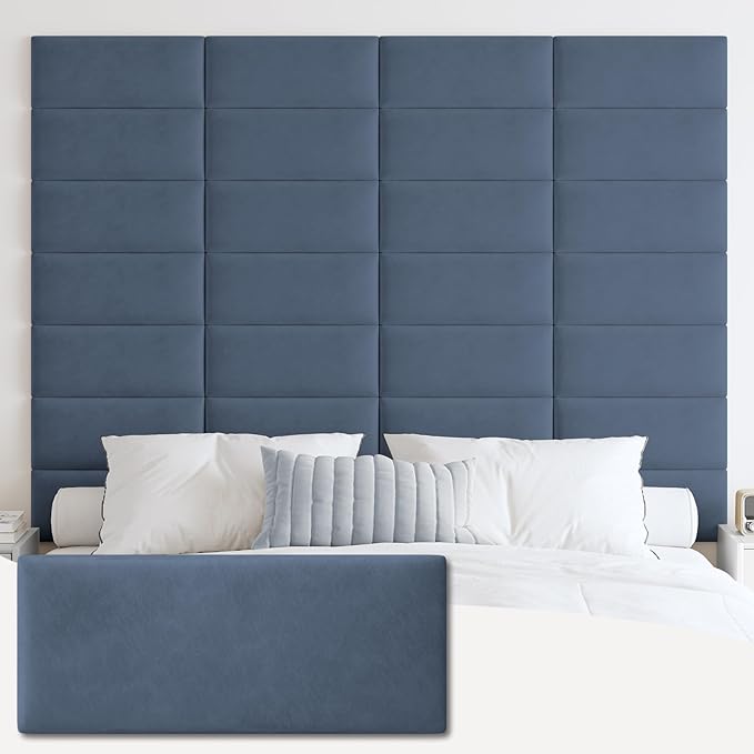 IFNOW Wall Mounted Upholstered Headboard Queen, 3D Peel and Stick Soundproof by IFNOW