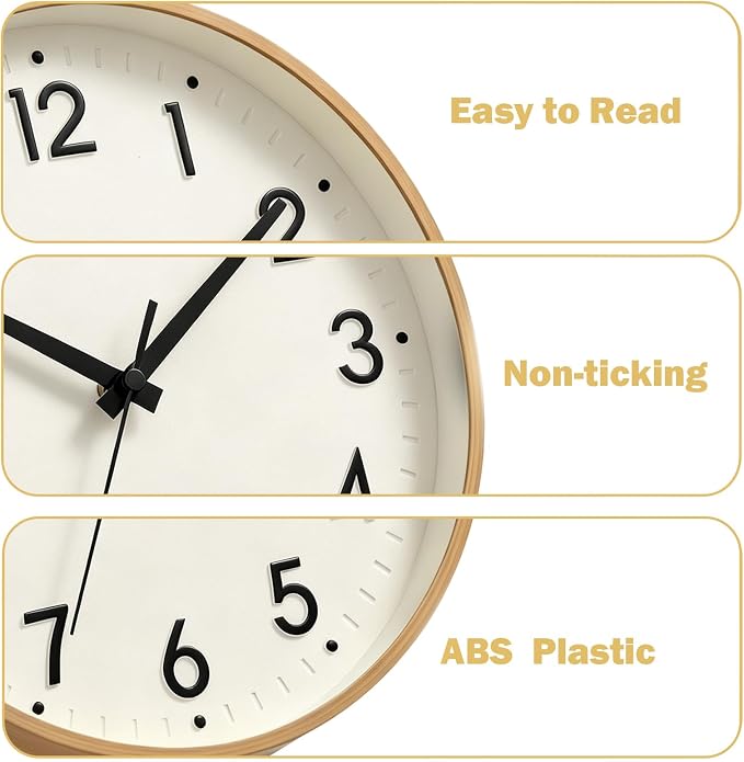 Mosewa Wall Clock 8 Inch, Battery Operated Silent Non-Ticking Modern Analog - Image 4