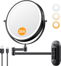 Auxmir 1X/30X Wall Mounted Lighted Makeup Mirror, Touch Dimmable 3 Color Light by Auxmir