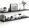 Homeforia Floating Black Shelf 60 inch, High End Solid Real Wood 60 inches Long by Homeforia