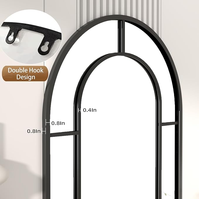 Arched Full Length Mirror, Oversized Floor Length Standing Mirrors, Large Body - Image 6