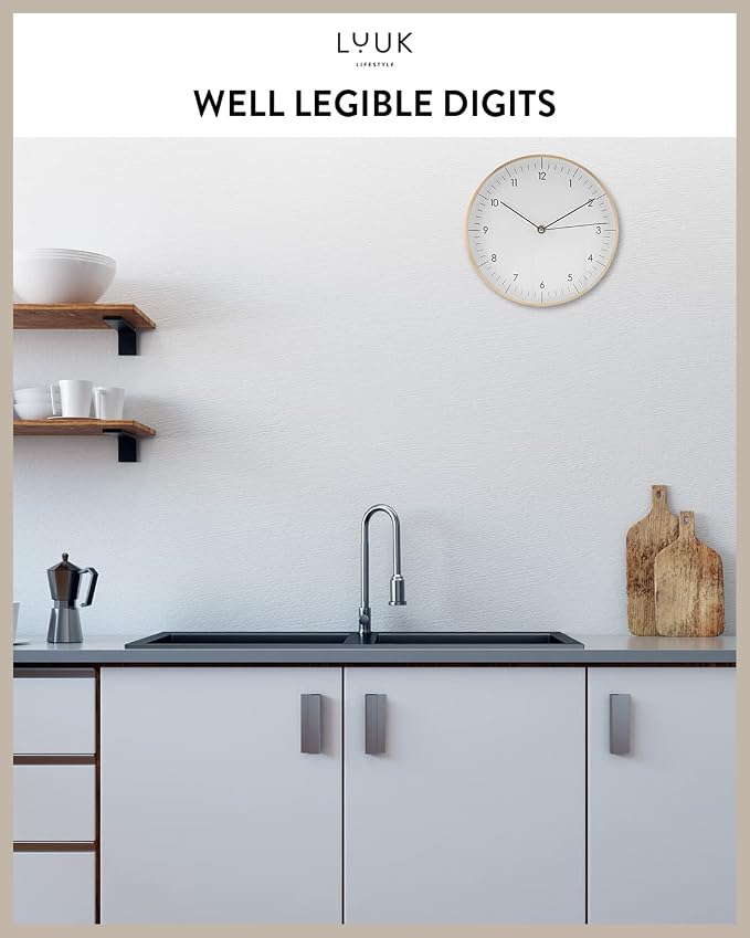 LUUK LIFESTYLE Silent Quartz wall Clock, Nordic and Minimalist Design, Interior - Image 5