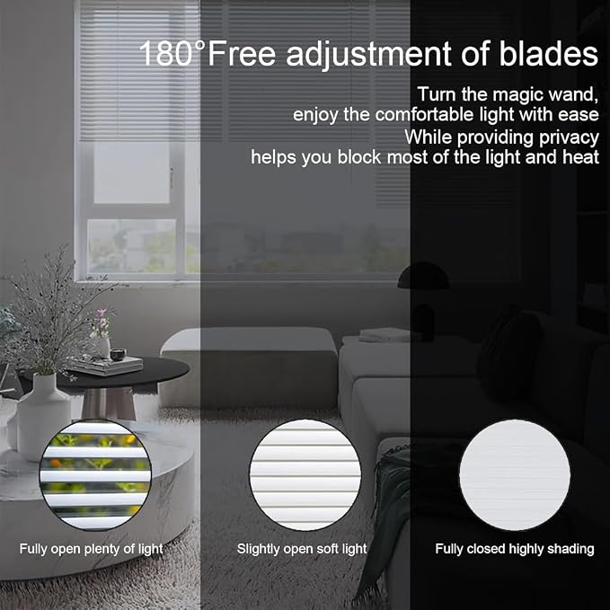 YIIBAII Mini Blinds Suitable for 33" W x 64" H Windows 1" Aluminum Horizontal - Image 2