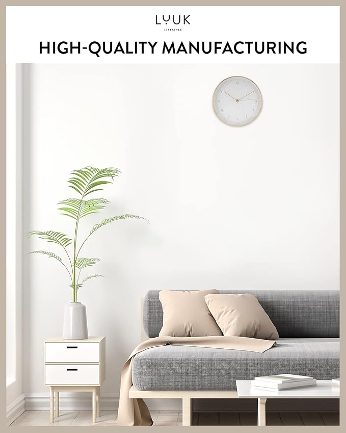LUUK LIFESTYLE Silent Quartz wall Clock, Nordic and Minimalist Design, Interior - Image 6