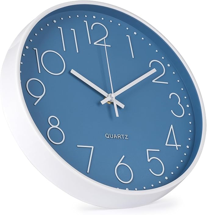 Wall Clock 12 Inch Non-Ticking Silent Modern Simple Style Round Decor Clock - Image 2