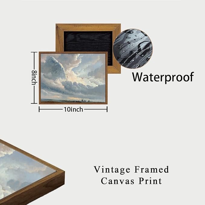 OIQArtOIQ Vintage Landscape Canvas Wall Art Framed Natural Scenery Painting - Image 5