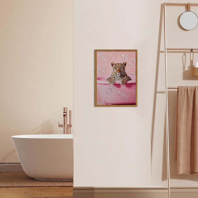 Funny Cheetah Bathroom Wall Art, Cute Animal Bathroom Poster Canvas Prints - Image 5