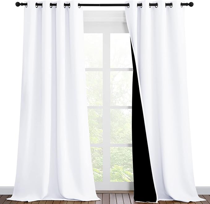 NICETOWN White 100% Blackout Curtains by NICETOWN
