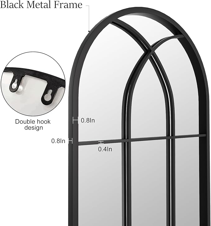 Mirror Full Length, Oversize Farmhouse Standing Wall Mirrors Hanging or Leaning - Image 5