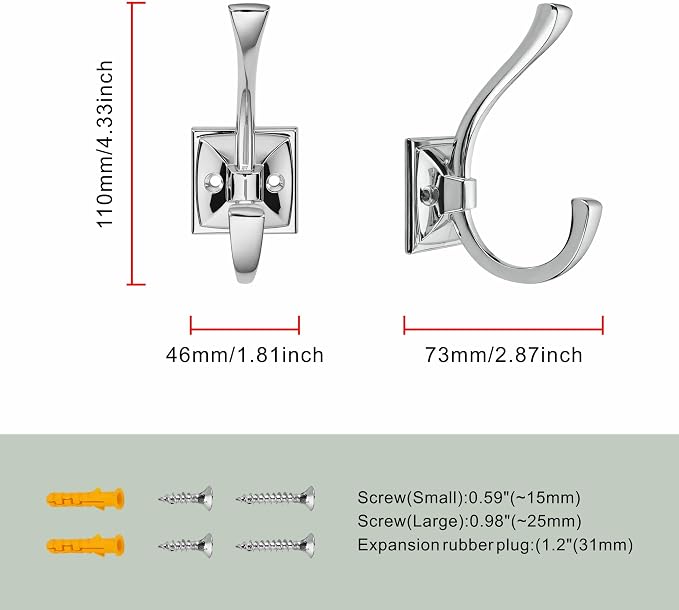 TUNNY 5 Pack Antique Design Wall Hanging Coat Hooks - Image 3