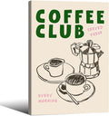 Framed Canvas Wall Art Posters Kitchen Coffee Club Print Vintage Coffee Artwork by PDFI