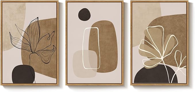 Large Framed Neutral Boho Wall Art - Image 9