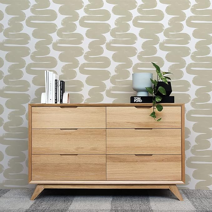 Tempaper x Bobby Berk Beige & White Wiggle Room Removable Peel and Stick - Image 2