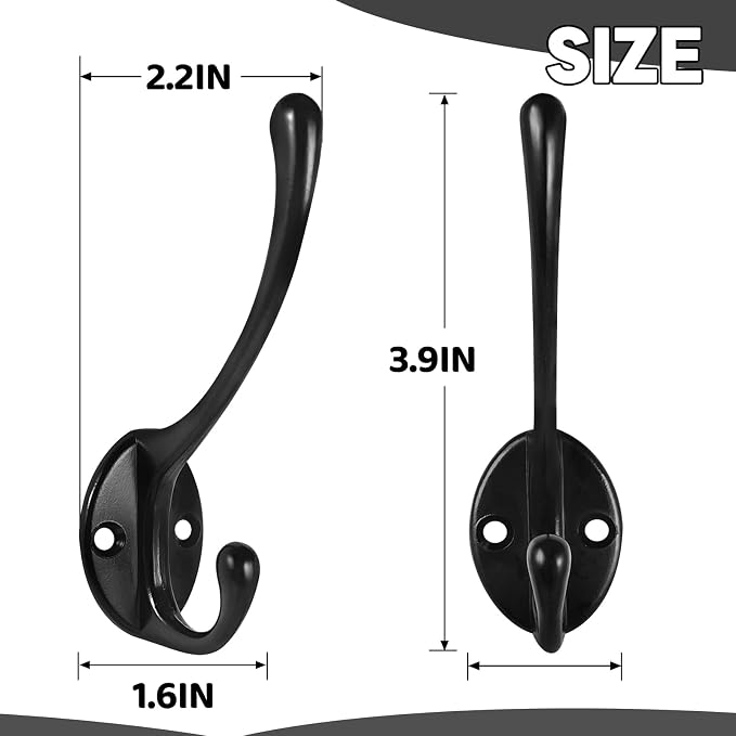 Wall Hooks for Hanging, 20-Pcs Heavy Duty Metal Coat Hooks, for Living Room - Image 6