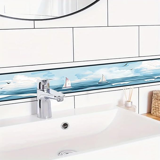 HOMETITUTE Wallpaper Border Peel and Stick Nautical Wall Trim Self Adhesive - Image 2