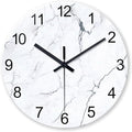 Big White Marble Glass Wall Clocks Battery Operated 16 Inch Abstract Modern by Constantplanet%E6%97%97%E8%88%B0%E5%BA%97