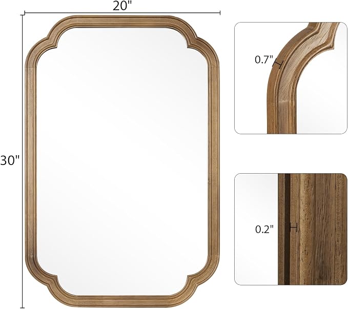 WallBeyond 20" x 30" Rounded Corner Arch Wall Mirror - Image 6