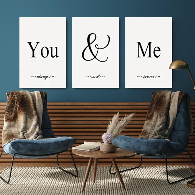 GUBIYU Black & White Bedroom You And Me Canvas Poster - Image 4